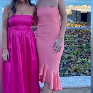 Lovers & Friends Pink Mermaid Strapless Dress